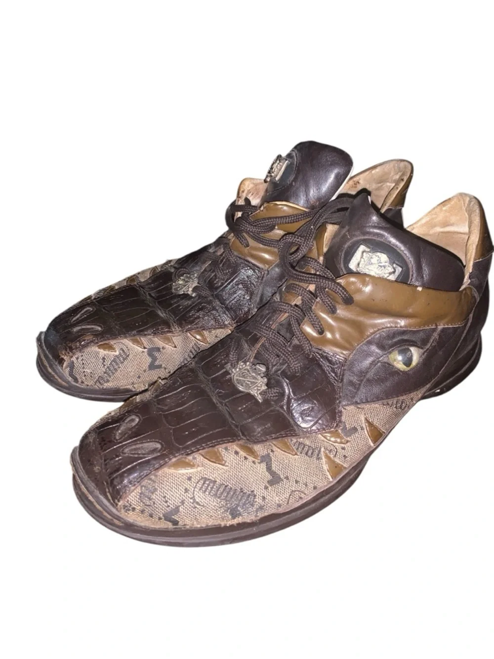 Mauri 8770 Dark Brown Baby Crocodile + Fabric Sneakers